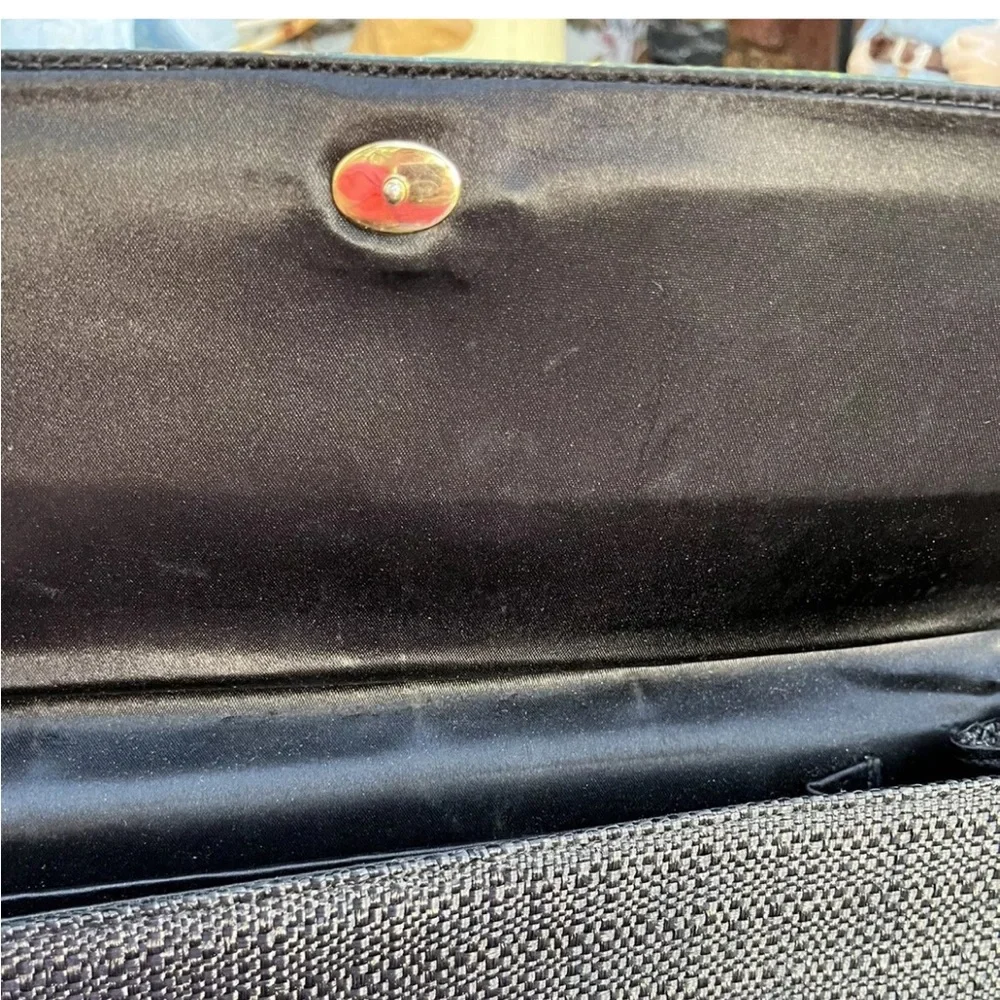 Bag By Triangle New York Clutch Scenic Black Purse Rectangle Vintage 70s 80s